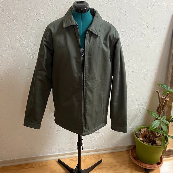 Ascolor Medium Men's Twill Quilted Olive Jacket - Picture 1 of 5